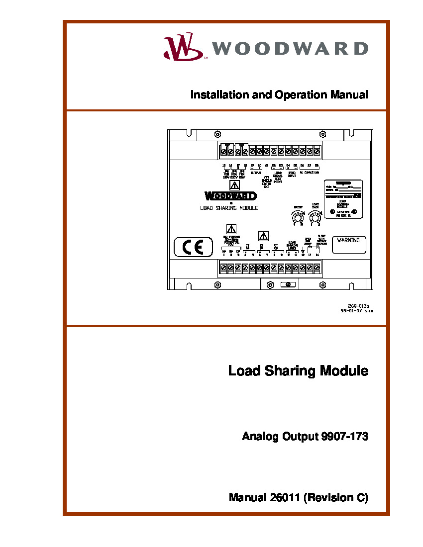 First Page Image of Woodward 9907-173 Load Sharing Module General.pdf